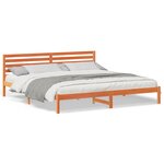 vidaXL Cadre de lit Marron cire 180 x 220 cm Bois de pin massif