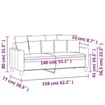 vidaXL Canapé à 2 places Rouge bordeaux 140 cm Tissu