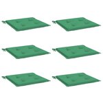 vidaXL Coussins de chaise jardin lot de 6 vert 50x50x4 cm tissu oxford