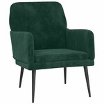 vidaXL Fauteuil Vert foncé 62x79x79 cm Velours