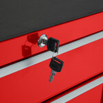 Tectake servante d'atelier 5 tiroirs - rouge