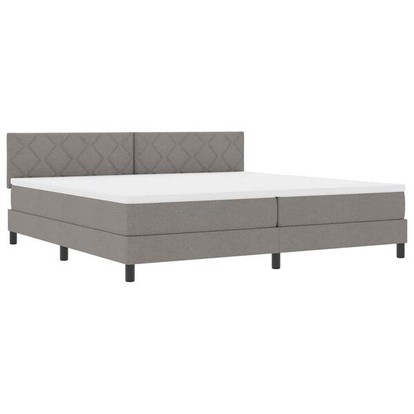 vidaXL Lit boxspring avec matelas Taupe 200 x 200 cm tissu
