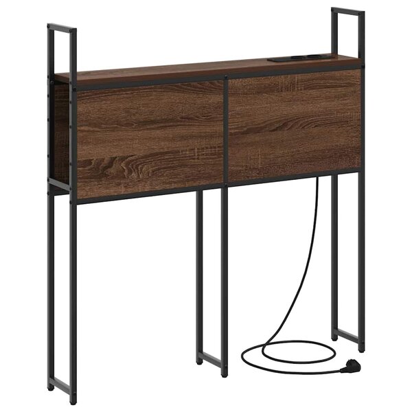 vidaXL Headboard de Rangement avec Station de Charge Chêne marron