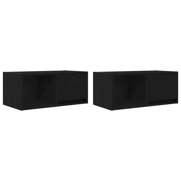 vidaXL Meubles TV 2 Pièces chêne noir 60x31x25 5 cm bois d'ingénierie
