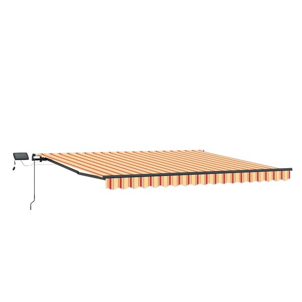 vidaXL Auvent Rétractable jaune et orange 450 ×300 cm tissu