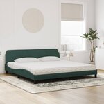 vidaXL Lit avec matelas Dover vert foncé 200x200 cm velours