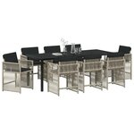 vidaXL Ensemble de salle à manger pour jardin 9 Pièces Gris clair