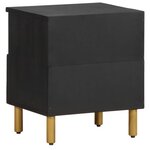 vidaXL Table de chevet noir 40x33x46 cm bois d'ingénierie