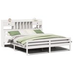 vidaXL Lit bibliothèque sans matelas blanc 180x200 cm bois pin massif