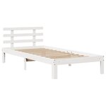 vidaXL Lit bibliothèque sans matelas blanc 90x200cm bois de pin massif