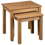 vidaXL Tables gigognes 2 Pièces Bois de pin massif Assortiment Panama