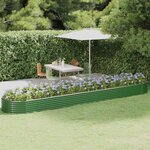 vidaXL Lit surélevé de jardin Acier galvanisé 507x100x36cm Vert