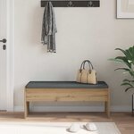 vidaXL Banc d'entrée avec coussin Chêne artisanal 103 x 38 x 40 cm