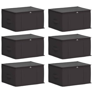 vidaXL Boîte de rangement avec fenêtre transparente 6 Pièces Anthracite