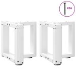 vidaXL Pieds de table basse en T  2 pièces  blanc  30 x 25 x (30-31) cm  acier