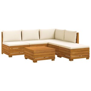 vidaXL Ensemble de canapés d'extérieur avec coussin 6 Pièce Marron