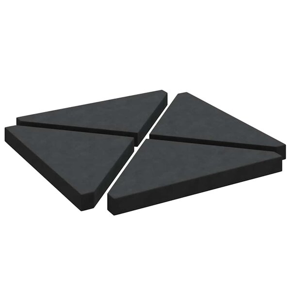 vidaXL Plaques de poids de parasol 4 Pièces triangulaire granit noir 14kg
