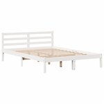 vidaXL Cadre de lit et tête de lit blanc 140x190 cm bois de pin massif
