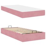 vidaXL Cadre de lit avec matelas Rose 90 x 200 cm Velours
