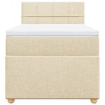 vidaXL Sommier à lattes de lit et matelas Crème 90x190 cm Tissu