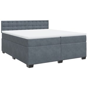 vidaXL Sommier à lattes de lit et matelas Gris foncé 200x200cm Velours