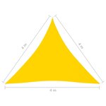 vidaXL Voile de parasol Tissu Oxford triangulaire 4x4x4 m Jaune