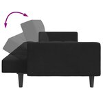 vidaXL Canapé-lit à 2 places avec repose-pied noir velours