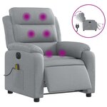 vidaXL Fauteuil de massage inclinable électrique gris clair tissu