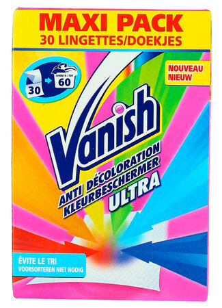 Vanish Anti Décoloration Ultra 30 Lingettes (lot de 2)