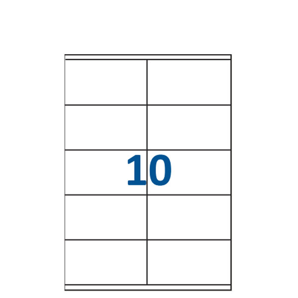 Lot de 200 Planches étiquettes autocollantes blanches sur feuille A4 : 105 x 57 mm (10 étiquettes par feuille  spéciales bons de transport)