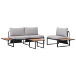 Ensemble de canapé de jardin 3 pièces vidaXL avec coussins gris clair
