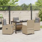 vidaXL Ensemble de salle à manger pour jardin 5 Pièces Beige polyrotin