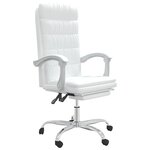 Chaise fauteuil siège pivotante de inclinable de bureau informatique étude similicuir blanc 02_0024231