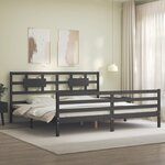vidaXL Cadre de lit sans matelas gris 200x200 cm bois massif