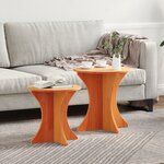 vidaXL Ensemble de tables basses 2 Pièces Marron 46 x 46 x 47 cm