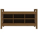 Banc banquette d'entrée marron miel 110 x 40 x 60 cm bois de pin massif 02_0010945