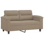 vidaXL Ensemble de canapés 4 Pièces avec coussins Taupe Tissu microfibre