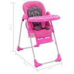 vidaXL Chaise haute pour bébé Rose et gris