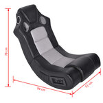 vidaXL Fauteuil à bascule à enceinte Noir et gris Similicuir
