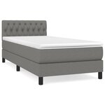 vidaXL Sommier à lattes de lit et matelas Gris foncé 90x190 cm Tissu