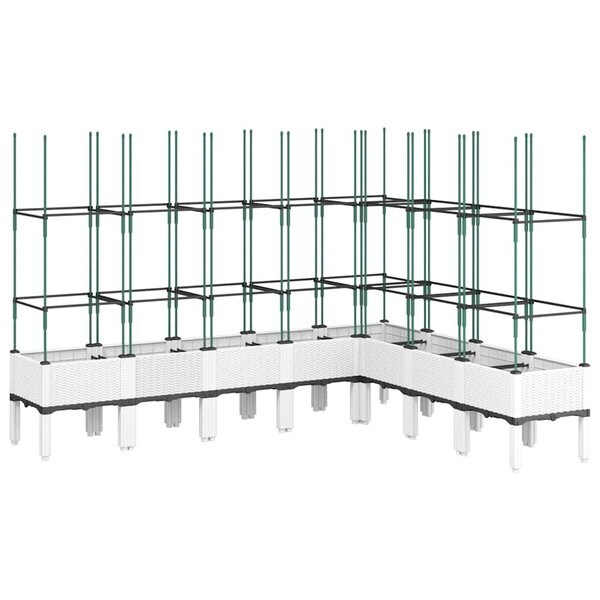 vidaXL Jardinière avec treillis blanc 200x160x142 5 cm PP