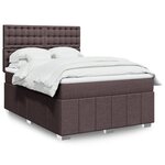 vidaXL Sommier à lattes de lit avec matelas Marron foncé 140x200 cm