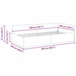 vidaXL Cadre de lit d'angle Rouge bordeaux 100 x 200 cm