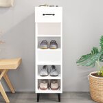 vidaXL Armoire à chaussures blanc 30x35x105 cm bois d'ingénierie