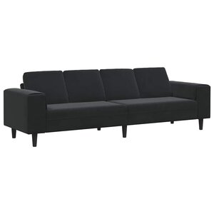 vidaXL Canapé de salon Noir 250 x 77 x 76 cm