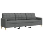 vidaXL Canapé à 3 places Gris foncé 210 cm Tissu