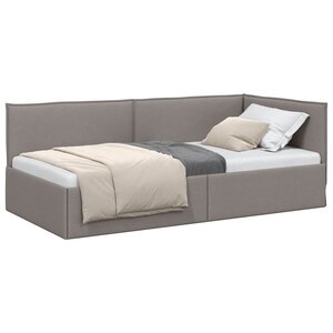 vidaXL Cadre de lit d'angle Taupe 100 x 200 cm tissu