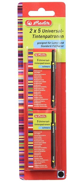 cartouches d'encre grande capacité Noire 2 x 5 pièces pour Lamy, Herlitz Etc... HERLITZ
