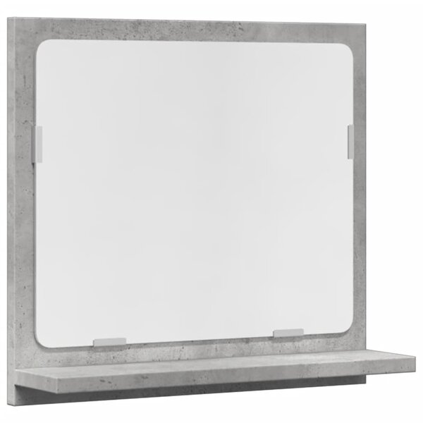 vidaXL Armoire à miroir de salle de bain gris béton bois d'ingénierie