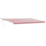 vidaXL Auvent Rétractable Rouge et Blanc 450 × 350 cm Tissu et Métal